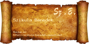 Szikula Benedek névjegykártya